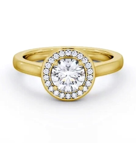 Round Diamond with A Channel Set Halo Engagement Ring 9K Yellow Gold ENRD236_YG_THUMB2 