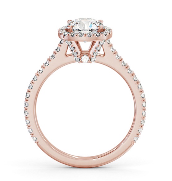 Halo Round Ring with Diamond Set Supports 18K Rose Gold ENRD237_RG_THUMB1 