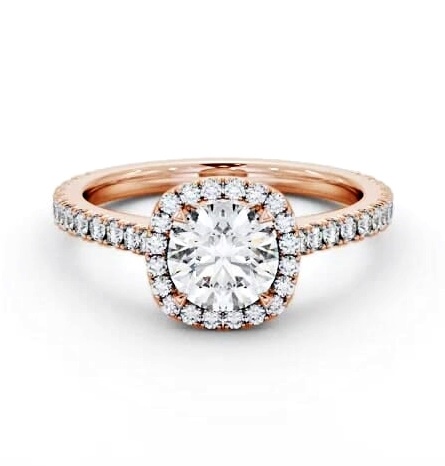 Halo Round Ring with Diamond Set Supports 18K Rose Gold ENRD237_RG_THUMB2 