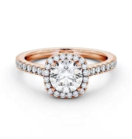 Halo Round Ring with Diamond Set Supports 18K Rose Gold ENRD237_RG_THUMB1