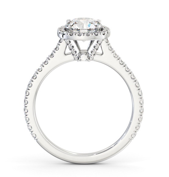 Halo Round Diamond Engagement Ring with Diamond Set Supports Platinum ENRD237_WG_THUMB1 