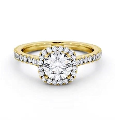 Halo Round Ring with Diamond Set Supports 18K Yellow Gold ENRD237_YG_THUMB2 