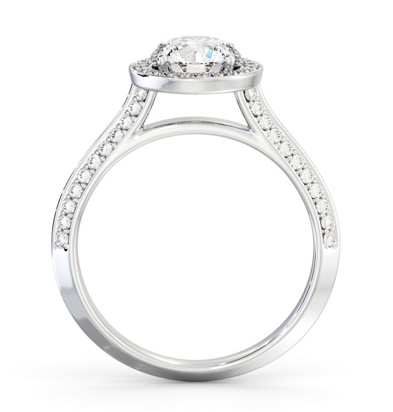 Halo Round Diamond with Knife Edge Band Engagement Ring Palladium ENRD238_WG_THUMB1 