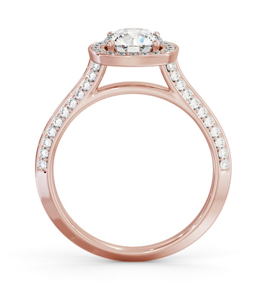 Halo Round Diamond with Knife Edge Band Engagement Ring 9K Rose Gold ENRD239_RG_THUMB1 