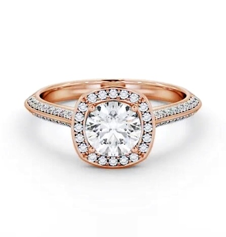 Halo Round Diamond with Knife Edge Band Engagement Ring 9K Rose Gold ENRD239_RG_THUMB2 