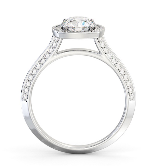 Halo Round Diamond with Knife Edge Band Engagement Ring Platinum ENRD239_WG_THUMB1 