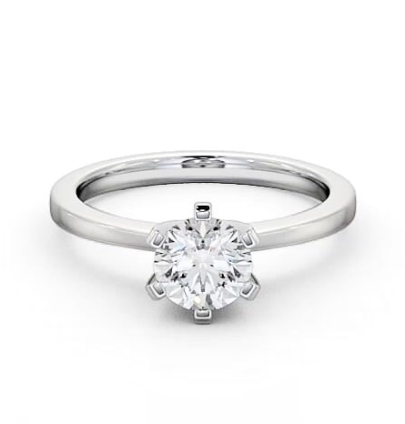 Round Diamond High Set Engagement Ring Palladium Solitaire ENRD23_WG_THUMB2 