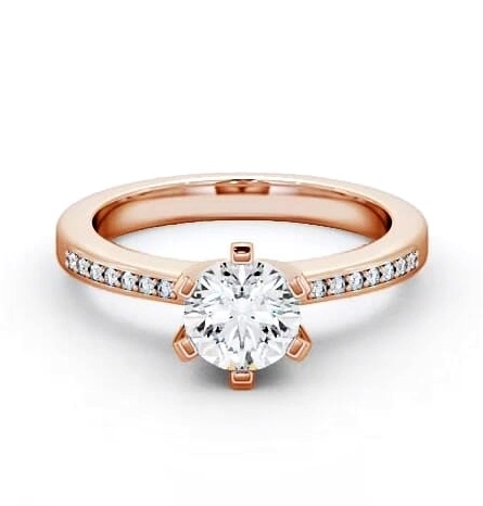 Round Diamond Squared Prongs Engagement Ring 9K Rose Gold Solitaire ENRD23S_RG_THUMB2 