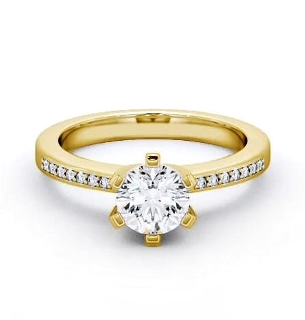 Round Diamond Squared Prongs Engagement Ring 9K Yellow Gold Solitaire ENRD23S_YG_THUMB2 