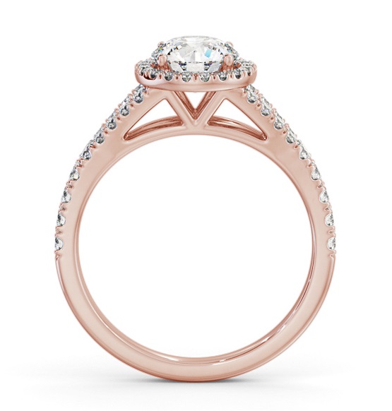 Halo Round Diamond Split Band Engagement Ring 9K Rose Gold ENRD240_RG_THUMB1 