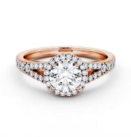 Halo Round Diamond Split Band Engagement Ring 18K Rose Gold ENRD240_RG_THUMB2 