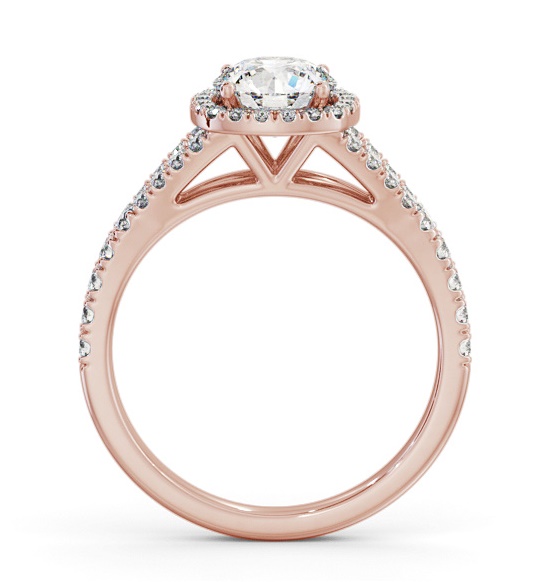 Halo Round Diamond Split Band Engagement Ring 18K Rose Gold ENRD241_RG_THUMB1 