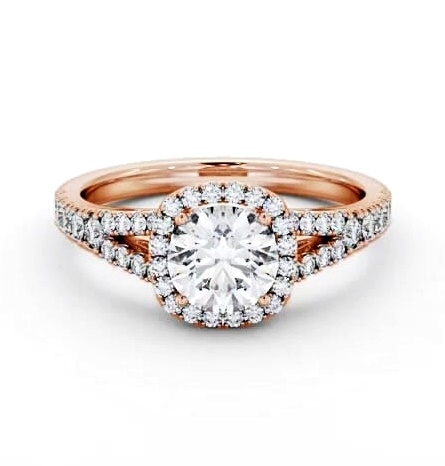 Halo Round Diamond Split Band Engagement Ring 9K Rose Gold ENRD241_RG_THUMB2 