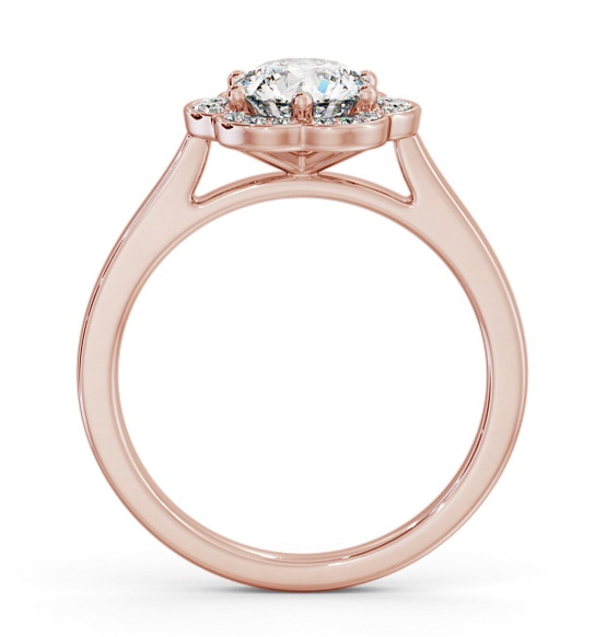 Round Diamond with A Floral Style Halo Engagement Ring 9K Rose Gold ENRD242_RG_THUMB1 