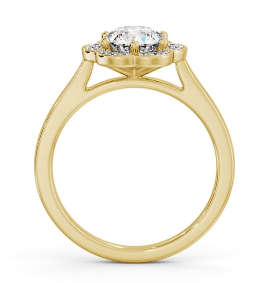 Round Diamond with A Floral Style Halo Engagement Ring 9K Yellow Gold ENRD242_YG_THUMB1 