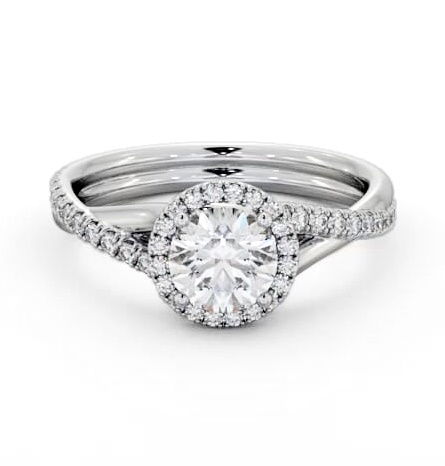 Halo Round Diamond Crossover Band Engagement Ring Palladium ENRD244_WG_THUMB2 