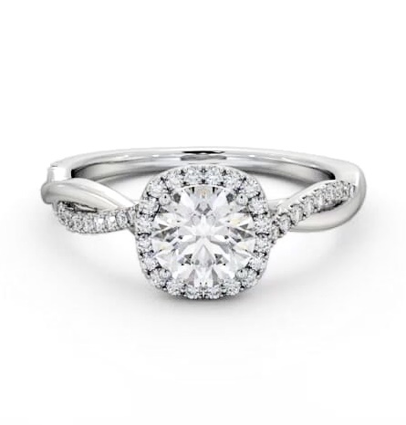 Halo Round Diamond Crossover Band Engagement Ring Palladium ENRD246_WG_THUMB2 