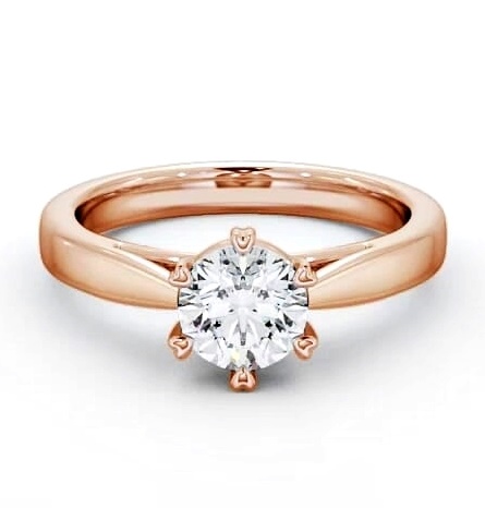 Round Diamond 6 Prong Engagement Ring 18K Rose Gold Solitaire ENRD26_RG_THUMB2 