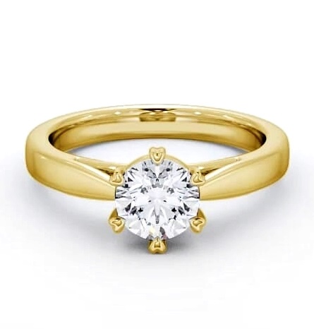 Round Diamond 6 Prong Engagement Ring 9K Yellow Gold Solitaire ENRD26_YG_THUMB2 