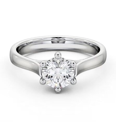 Round Diamond Raised Band Engagement Ring Platinum Solitaire ENRD27_WG_THUMB2 