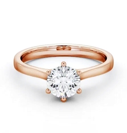 Round Diamond High Set Engagement Ring 18K Rose Gold Solitaire ENRD28_RG_THUMB2 