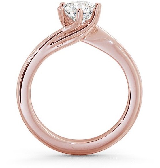 Round Diamond Twisted Head Engagement Ring 18K Rose Gold Solitaire ENRD29_RG_THUMB1 