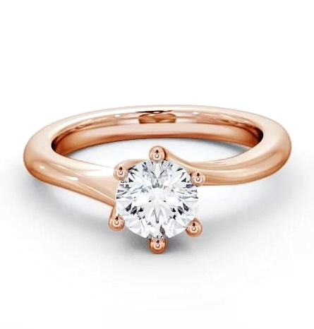 Round Diamond Twisted Head Engagement Ring 9K Rose Gold Solitaire ENRD29_RG_THUMB2 