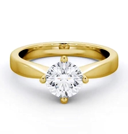 Round Diamond Rotated Head Engagement Ring 9K Yellow Gold Solitaire ENRD2_YG_THUMB2 