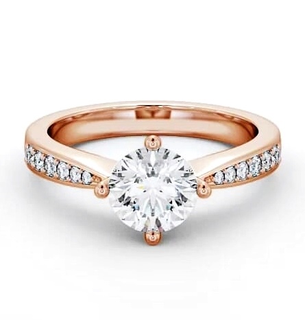 Round Diamond Rotated Head Engagement Ring 9K Rose Gold Solitaire ENRD2S_RG_THUMB2 