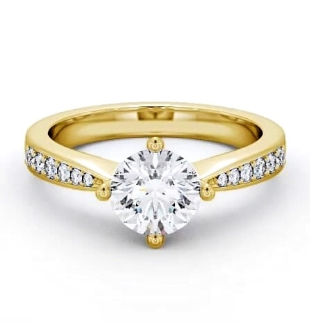 Round Diamond Rotated Head Engagement Ring 9K Yellow Gold Solitaire ENRD2S_YG_THUMB2 