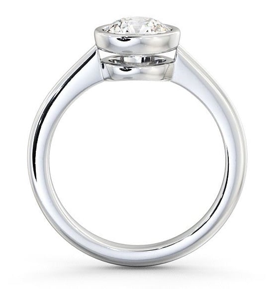 Halley - Half Bezel Set Solitaire Engagement Ring - Setting only