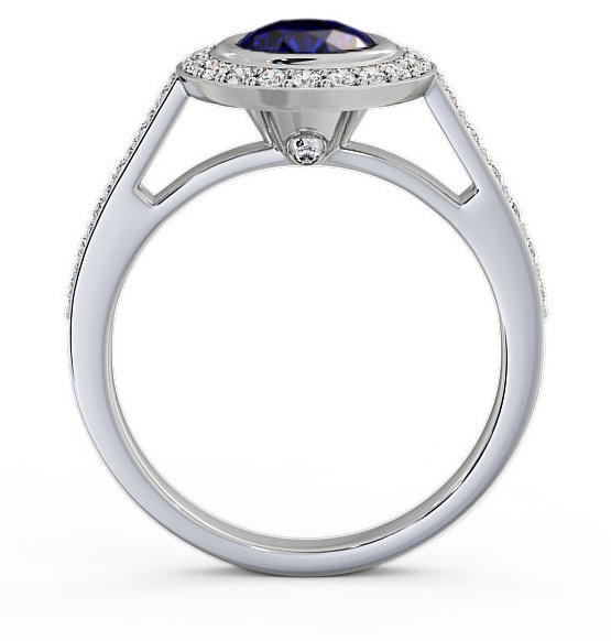 Halo Blue Sapphire and Diamond 1.36ct Ring 18K White Gold ENRD44GEM_WG_BS_THUMB1 