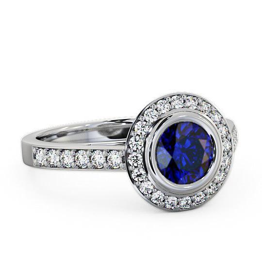 Halo Blue Sapphire and Diamond 1.36ct Ring 9K White Gold ENRD44GEM_WG_BS_THUMB1