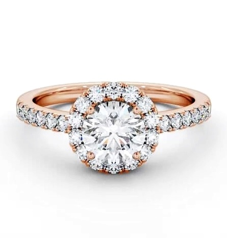 Halo Round Diamond Raised Centre Engagement Ring 9K Rose Gold ENRD46_RG_THUMB2 