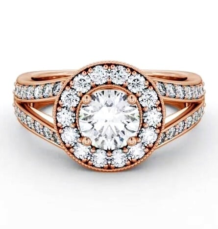 Halo Round Diamond Glamorous Engagement Ring 18K Rose Gold ENRD47_RG_THUMB2 