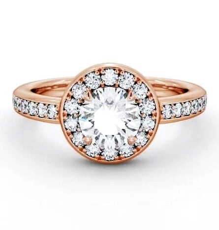 Halo Round Diamond Classic Engagement Ring 18K Rose Gold ENRD48_RG_THUMB2 