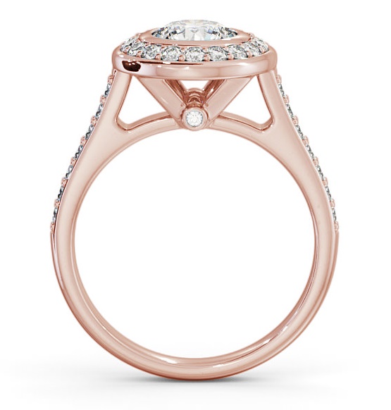 Halo Round Diamond High Set Bezel Engagement Ring 18K Rose Gold ENRD49_RG_THUMB1 