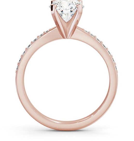 Round Diamond Contemporary Style Ring 18K Rose Gold Solitaire ENRD4S_RG_THUMB1 