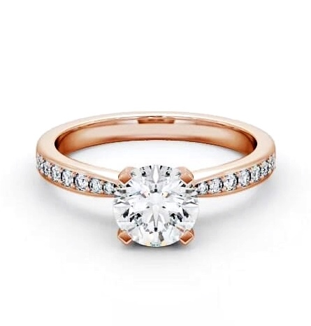 Round Diamond Contemporary Style Ring 18K Rose Gold Solitaire ENRD4S_RG_THUMB2 