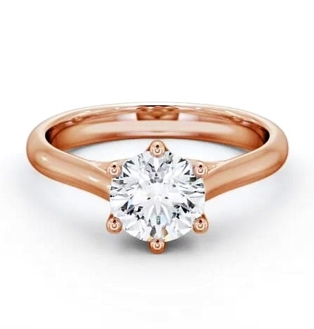 Round Diamond Sweeping Bridge Engagement Ring 9K Rose Gold Solitaire ENRD53_RG_THUMB2 