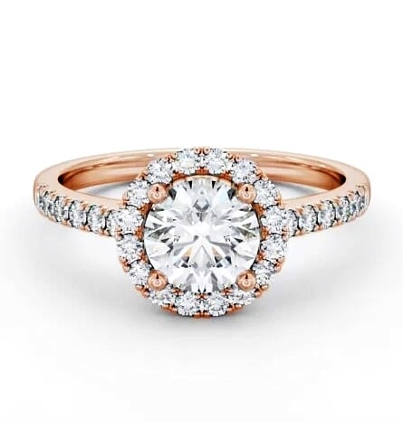 Halo Round Diamond Classic Engagement Ring 18K Rose Gold ENRD54_RG_THUMB2 