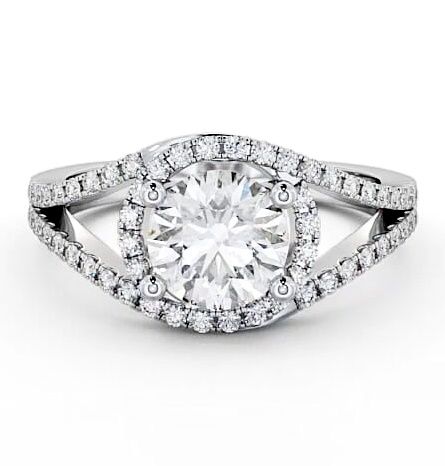 Halo Round Diamond Split Band Engagement Ring Palladium ENRD60_WG_THUMB2 