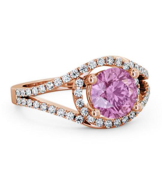 Halo Pink Sapphire and Diamond 1.94ct Ring 9K Rose Gold ENRD60GEM_RG_PS_THUMB1