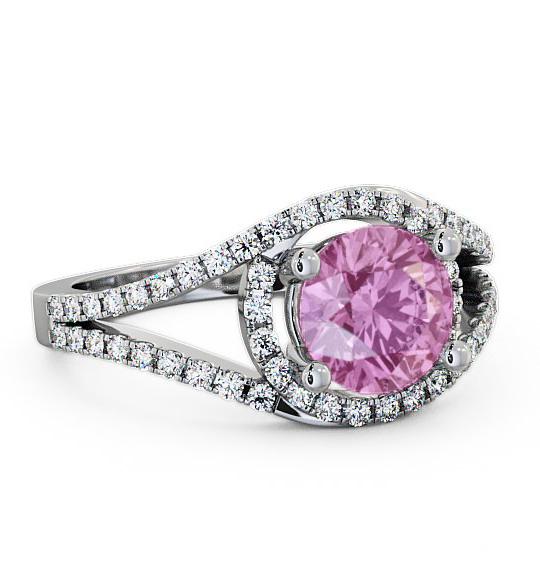 Halo Pink Sapphire and Diamond 1.94ct Ring 18K White Gold ENRD60GEM_WG_PS_THUMB2 