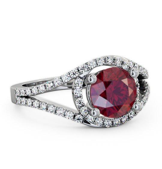 Halo Ruby and Diamond 1.94ct Ring 18K White Gold ENRD60GEM_WG_RU_THUMB2 