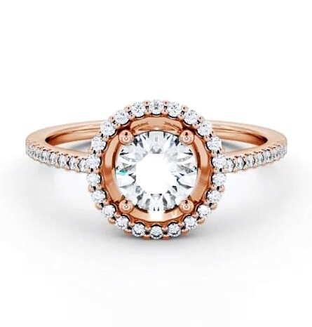 Halo Round Diamond Low Set Engagement Ring 9K Rose Gold ENRD62_RG_THUMB2 