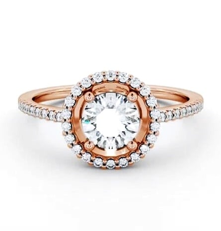 Halo Round Diamond Low Set Engagement Ring 18K Rose Gold ENRD62_RG_THUMB1