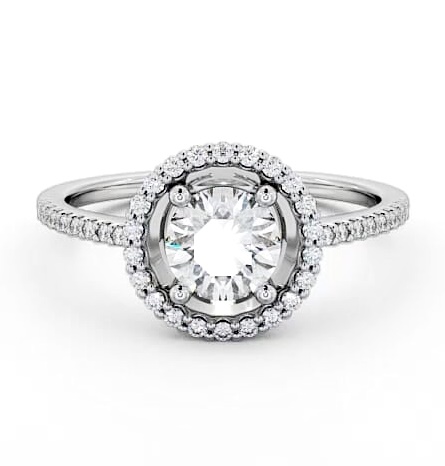 Halo Round Diamond Low Set Engagement Ring 9K White Gold ENRD62_WG_thumb1.jpg