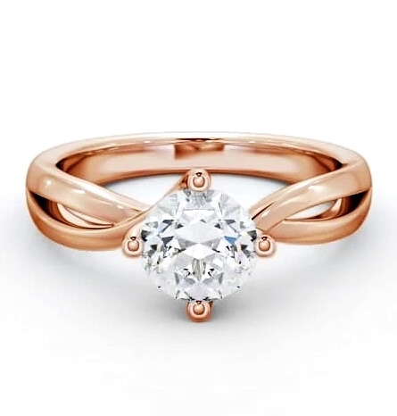 Round Diamond Open Band Engagement Ring 18K Rose Gold Solitaire ENRD63_RG_THUMB2 