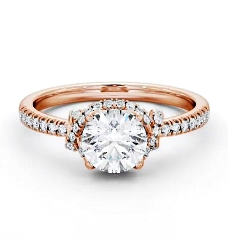 Halo Round Diamond Knott Design Engagement Ring 9K Rose Gold ENRD65_RG_THUMB2 